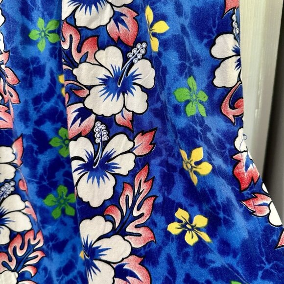 Island Planet Hawaiian Floral Maxi Skirt Sz M/L Tropical Beach - Picture 4 of 5